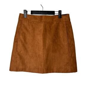 J.Crew Factory Faux Suede A-Line Mini Skirt Pull On Camel Brown Women's Size 10